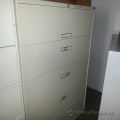 Steelcase Beige 5 Drawer Lateral File Cabinet, Locking